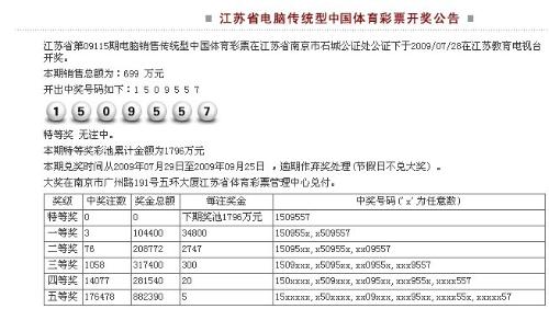 七位数江苏体彩开奖结果21064期，期待与惊喜的交织