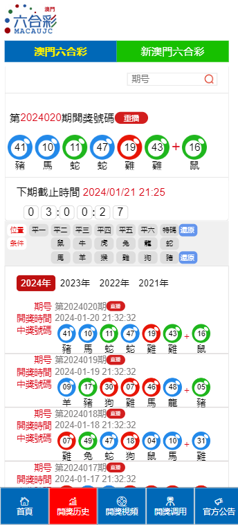 澳门开奖记录最近15期开奖结果查询表格